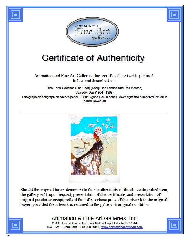 Salvador Dalí Original Lithograph from "The Earth Goddess"