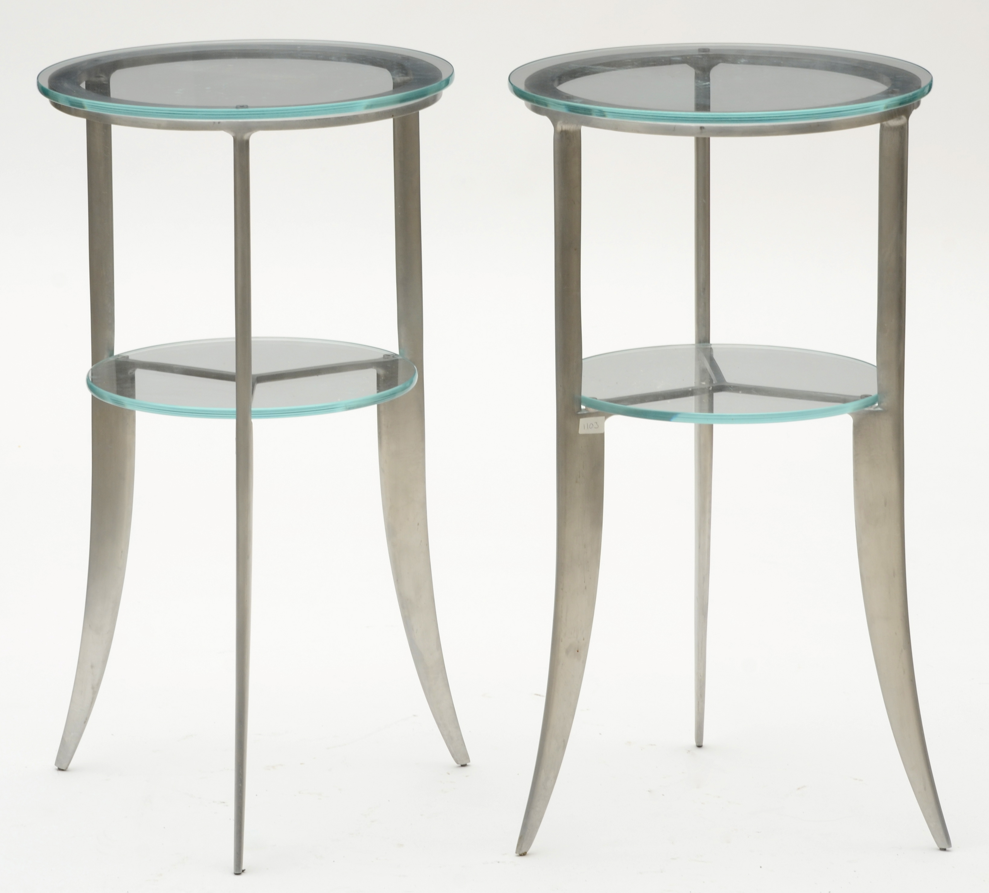 Pair of Aluminum Side Tables