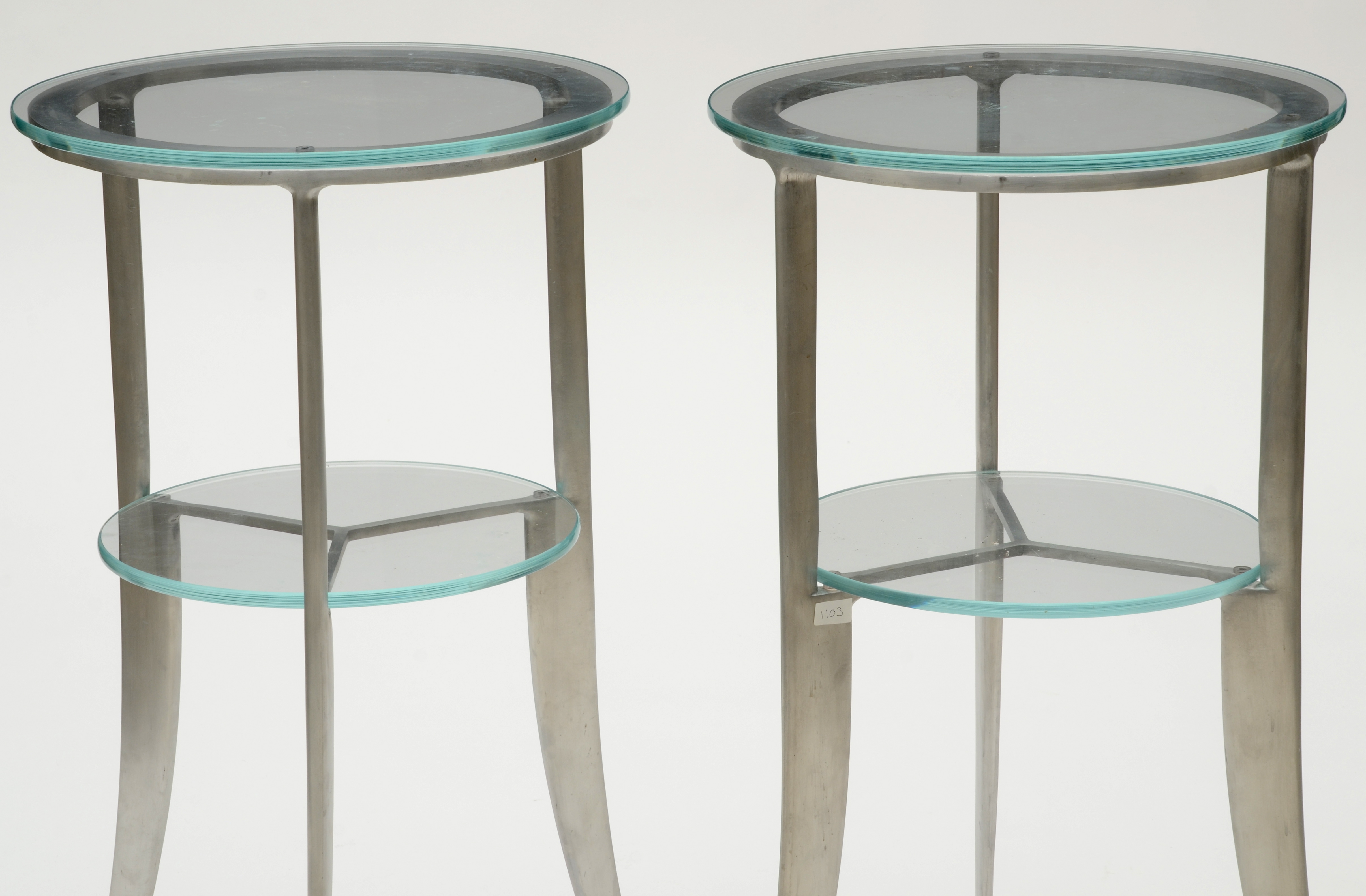 Pair of Aluminum Side Tables