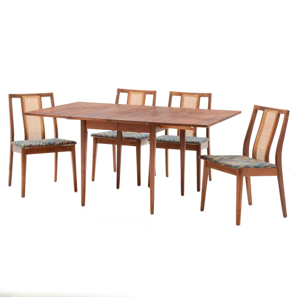 Mid Century Modern Drop Leaf Table with Chairs
