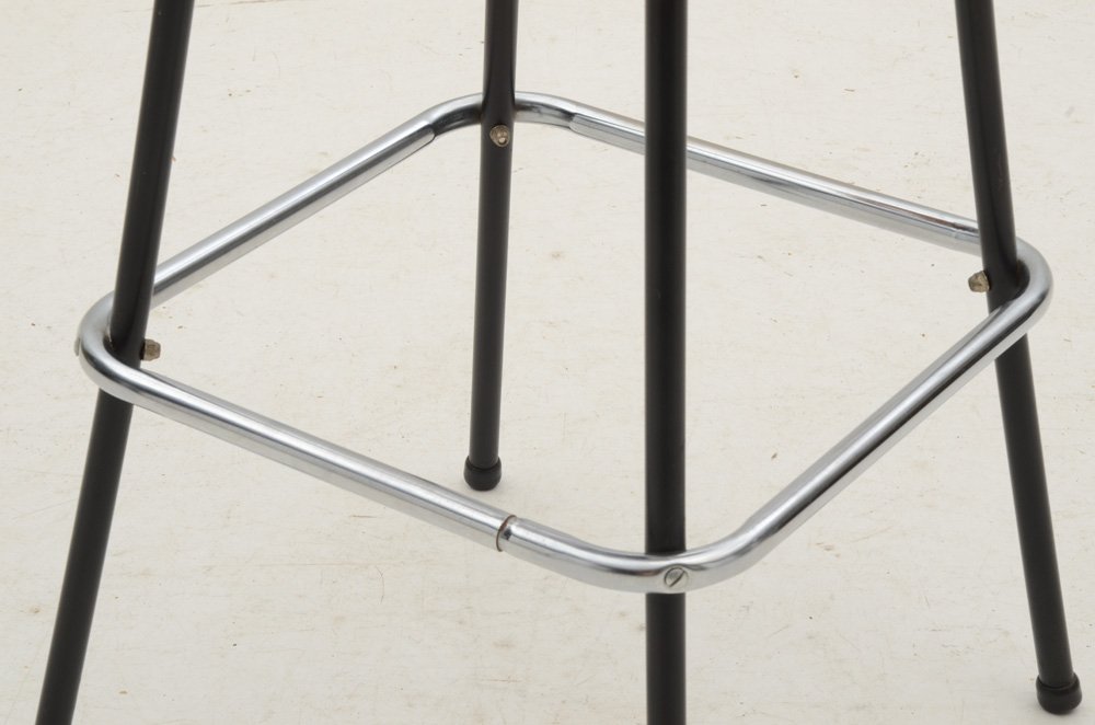 Set of Five Arthur Umanoff Style Slatted Bar Stools