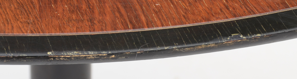 Rosewood Veneered Table with Iron Base