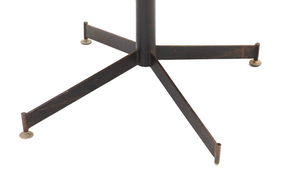 Rosewood Veneered Table with Iron Base