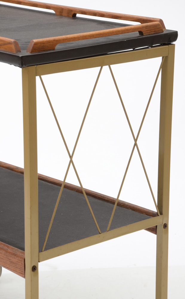 Mid Century Metal Bar Cart