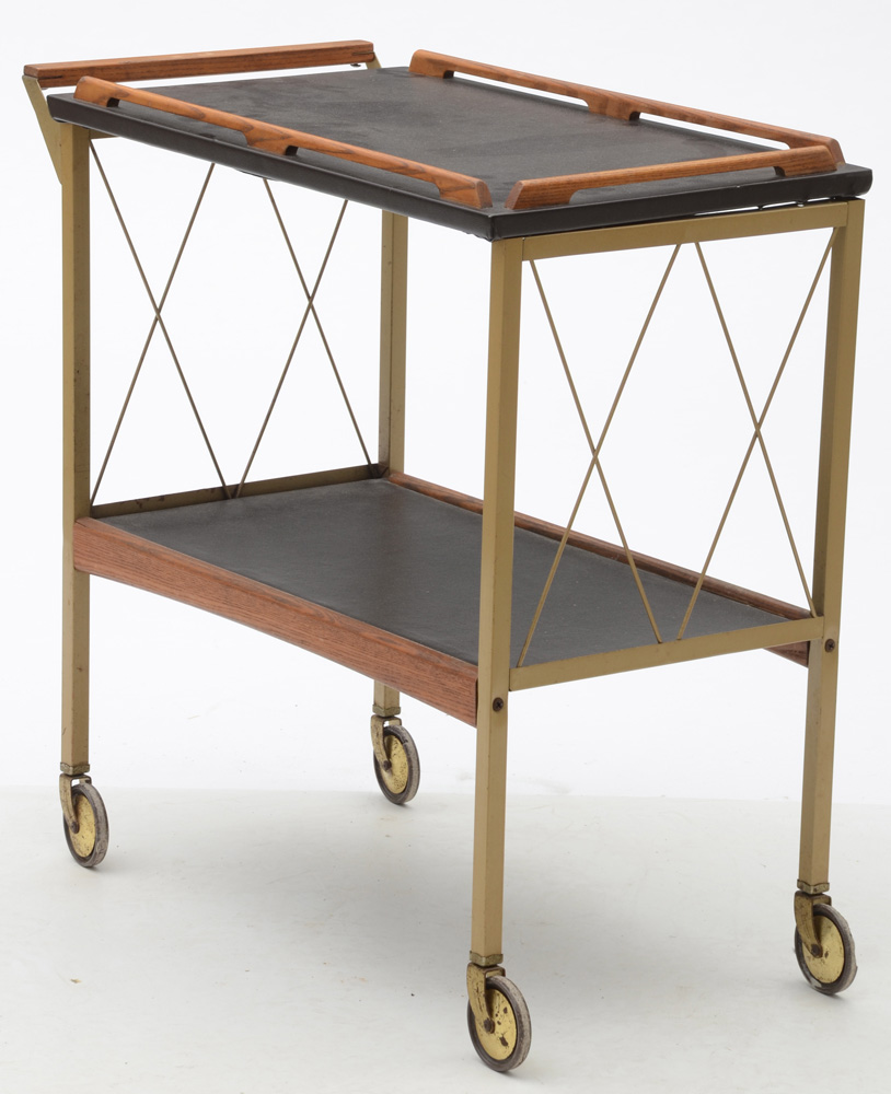 Mid Century Metal Bar Cart