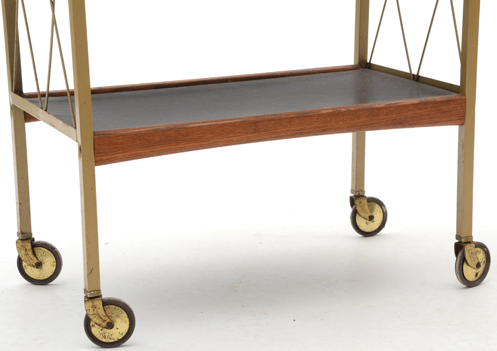 Mid Century Metal Bar Cart