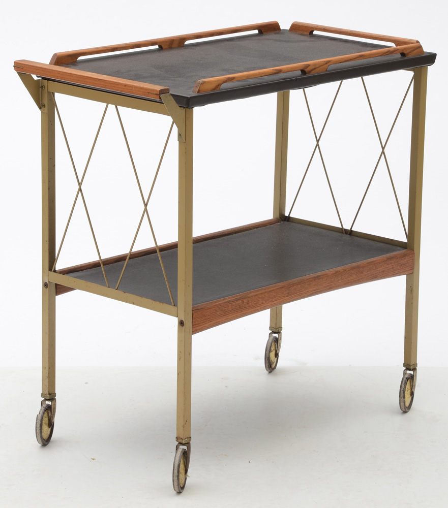 Mid Century Metal Bar Cart