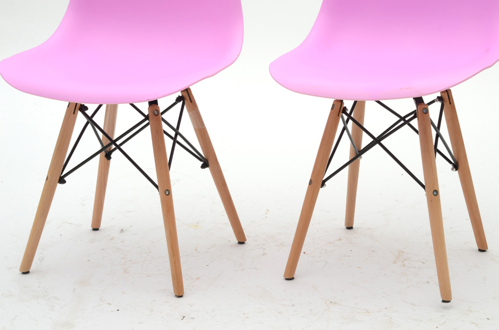 Pair of Lilac / Rose Molded Shell Chairs