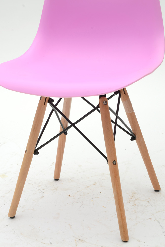 Pair of Lilac / Rose Molded Shell Chairs