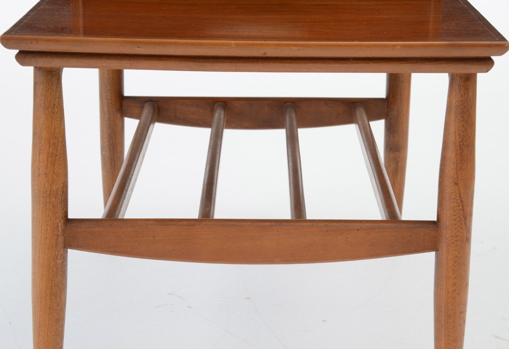 Pair of Walnut End Tables with Raised Drawer