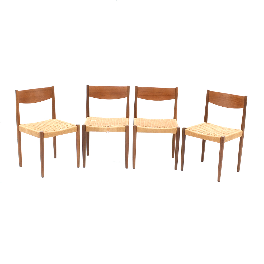Danish Modern Woven Side Chairs