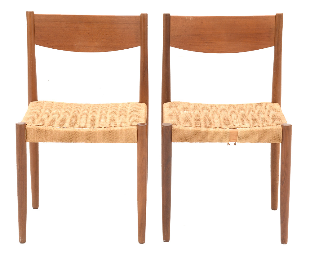 Danish Modern Woven Side Chairs
