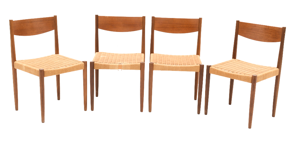 Danish Modern Woven Side Chairs