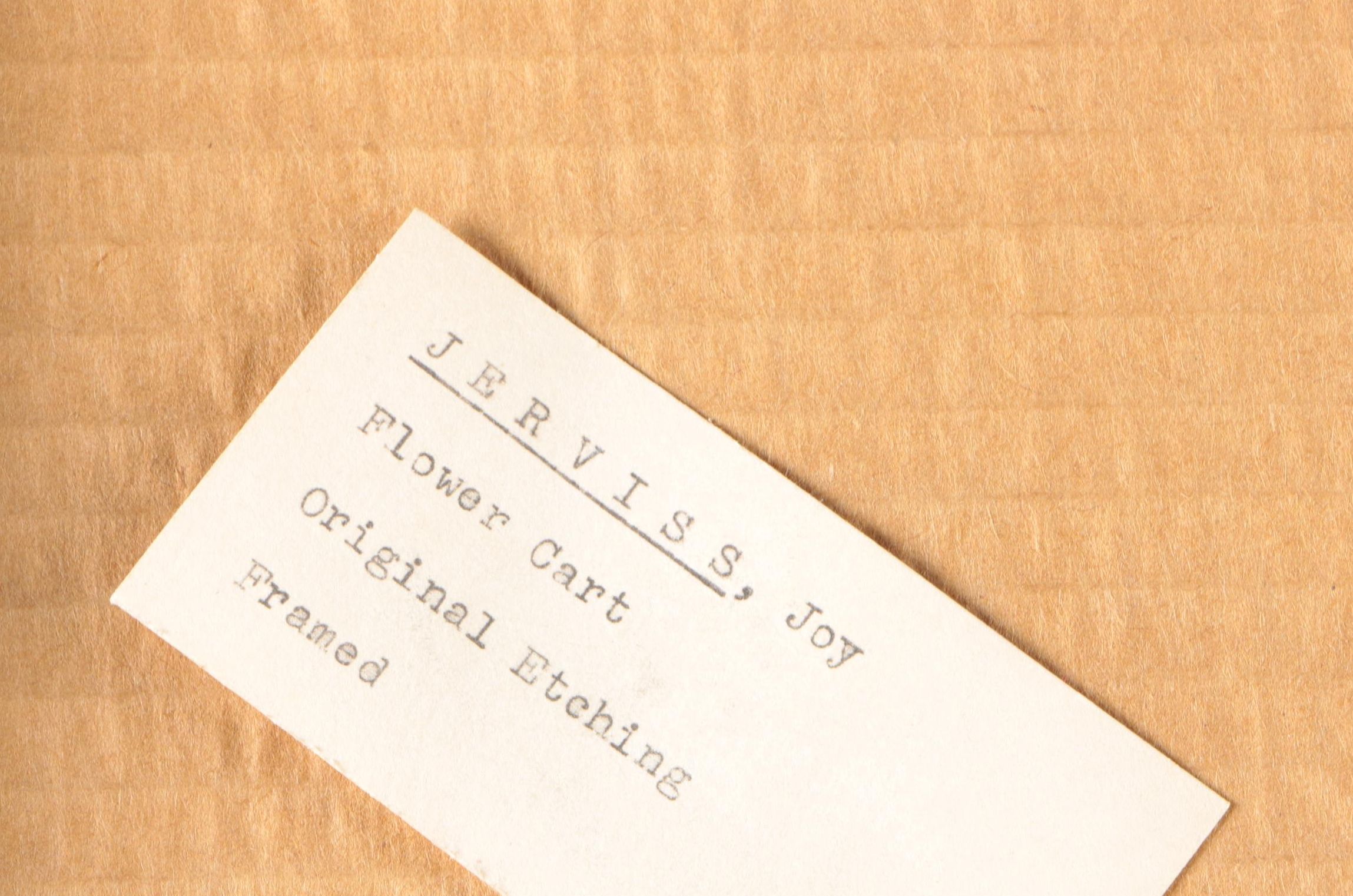 Joy Jerviss Limited Edition Hand Colored Etching "Flower Cart"