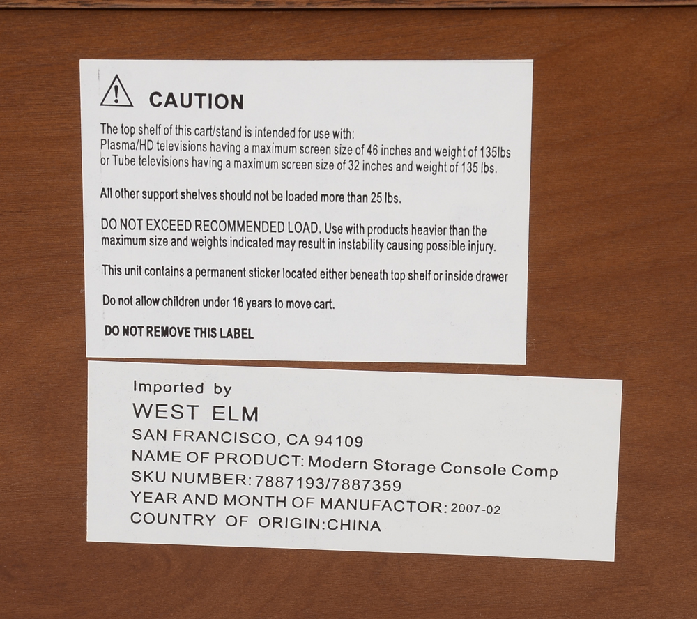 West Elm Walnut Finish Buffet