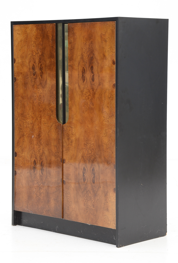 Black Lacquer and Burl Wardrobes