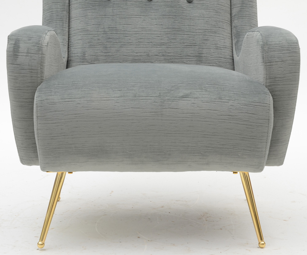 Dwell Studio "Pietro" Blue Velvet Lounge Chair