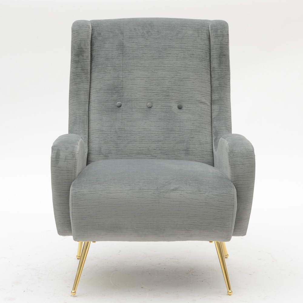 Dwell Studio "Pietro" Blue Velvet Lounge Chair