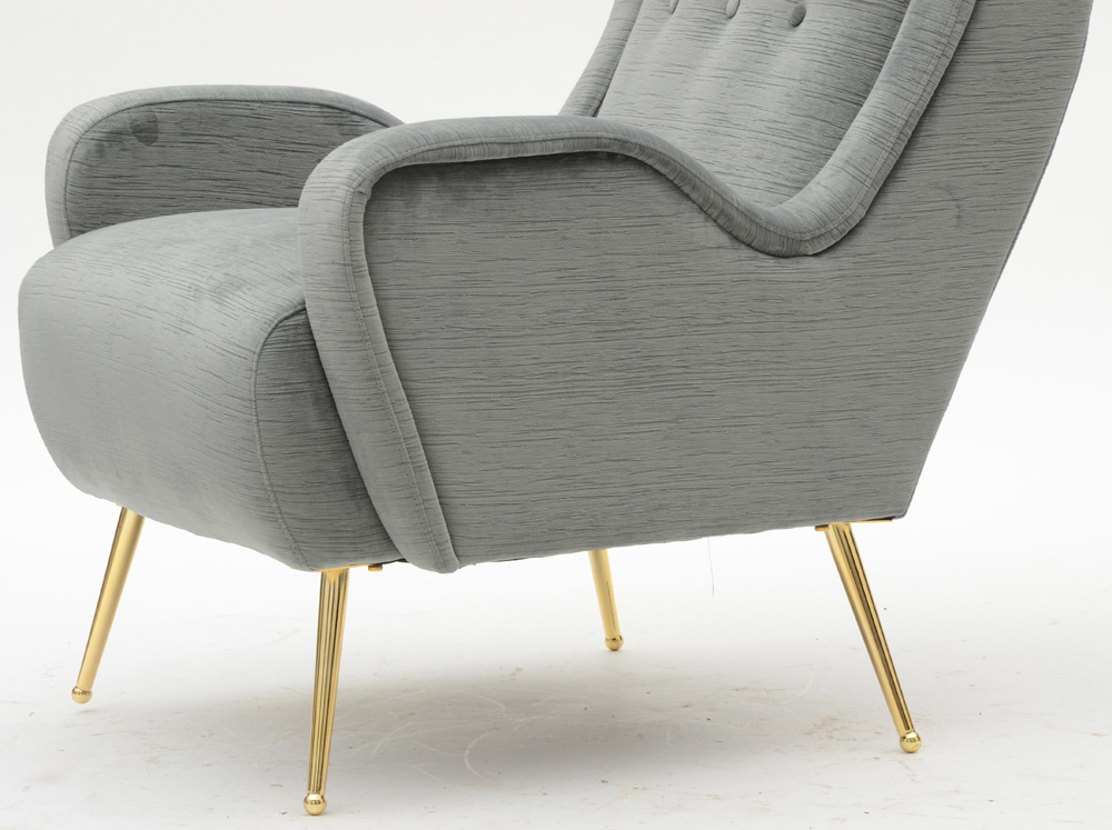 Dwell Studio "Pietro" Blue Velvet Lounge Chair