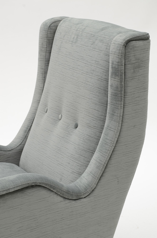 Dwell Studio "Pietro" Blue Velvet Lounge Chair