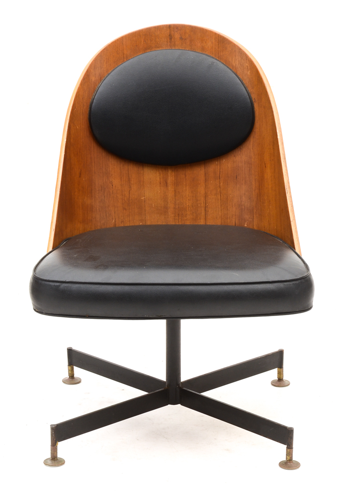 Set of Four Gondola-Form Swivel Chairs