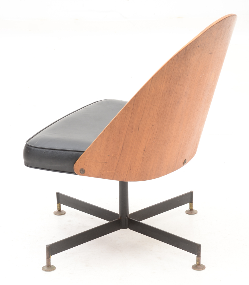 Set of Four Gondola-Form Swivel Chairs