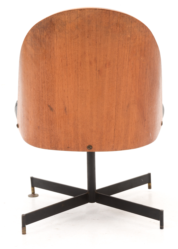 Set of Four Gondola-Form Swivel Chairs