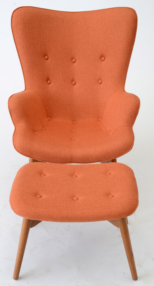 Contemporary Grant Featherston Contour Chair and Ottoman Replica