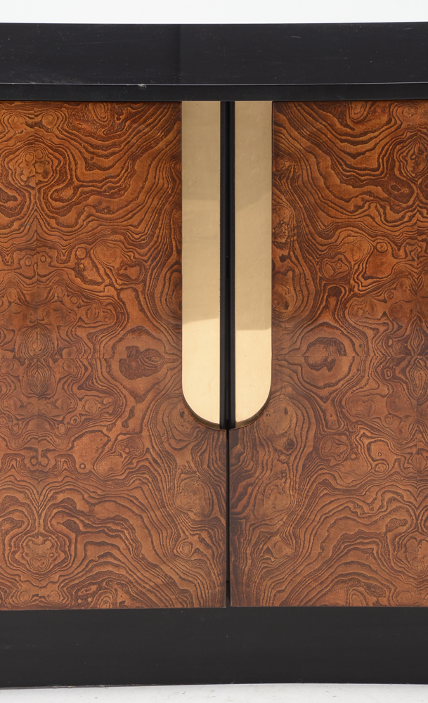 Small Black Lacquer and Burl Chest of Drawers