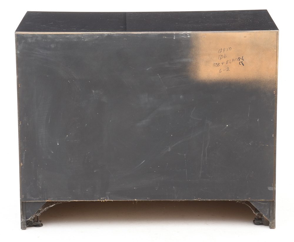 Small Black Lacquer and Burl Chest of Drawers