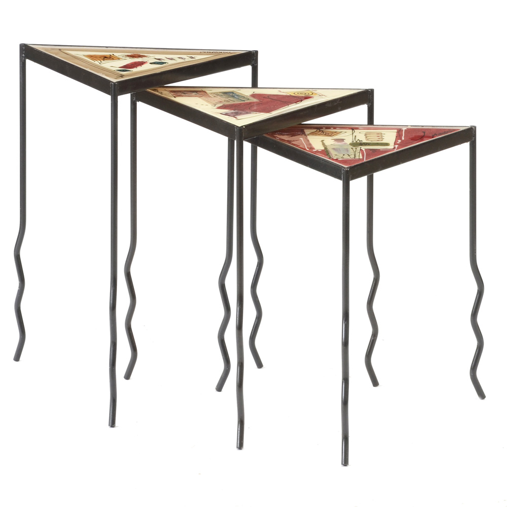 Staropoli Tile Top Triangular Stacking Tables