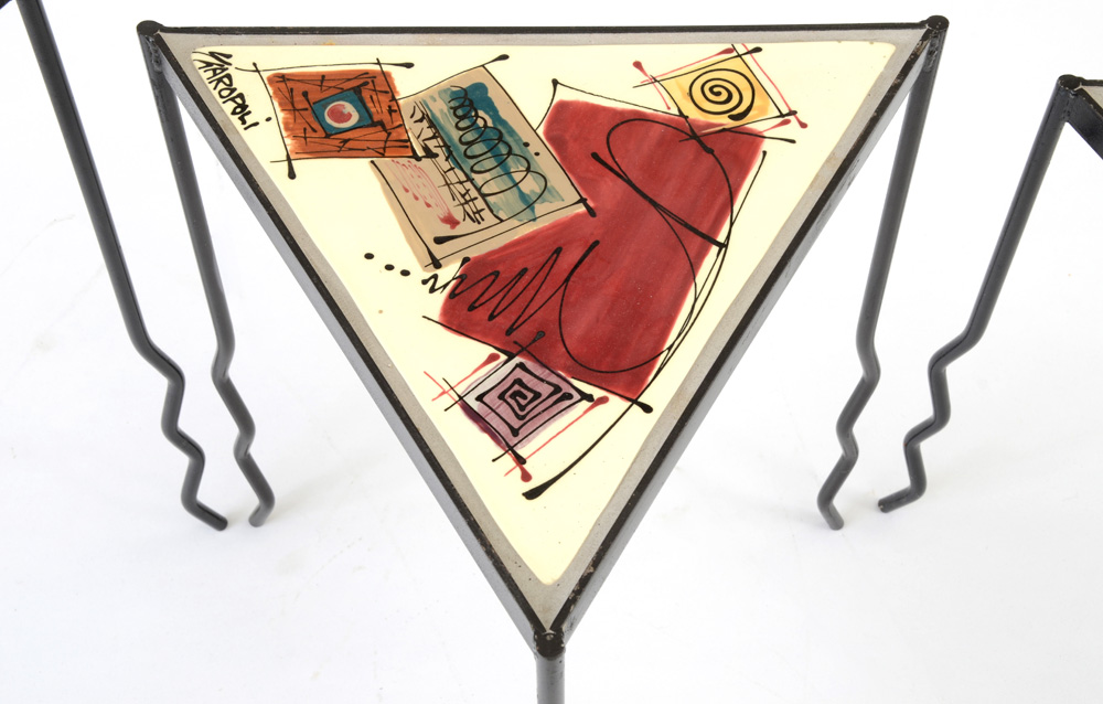 Staropoli Tile Top Triangular Stacking Tables