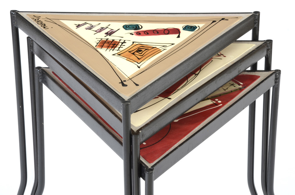 Staropoli Tile Top Triangular Stacking Tables