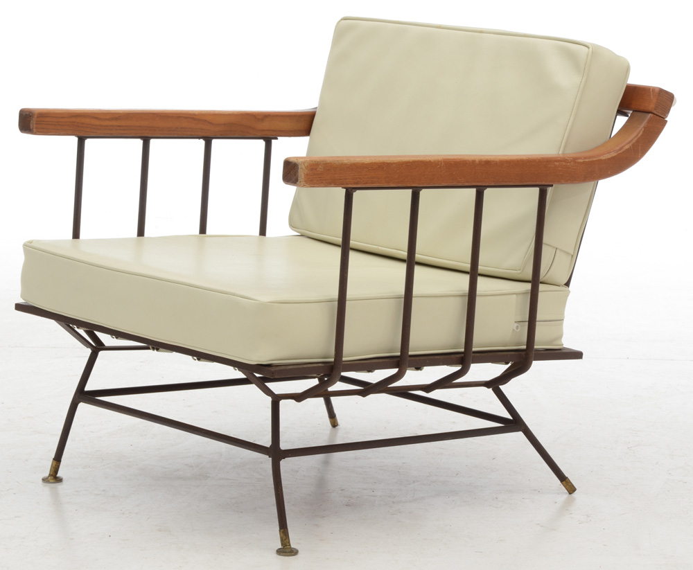 Richard McCarthy Style Iron and Elm Lounge Chairs