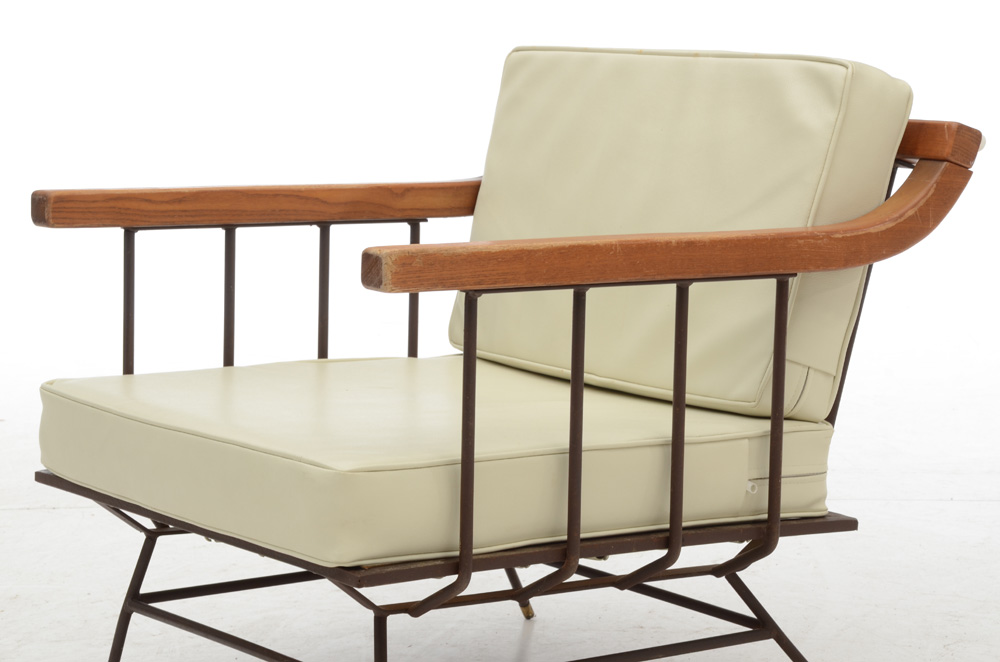 Richard McCarthy Style Iron and Elm Lounge Chairs