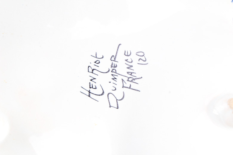 Henriot Quimper Egg Plate and Tri-Bowl Appetizer Server