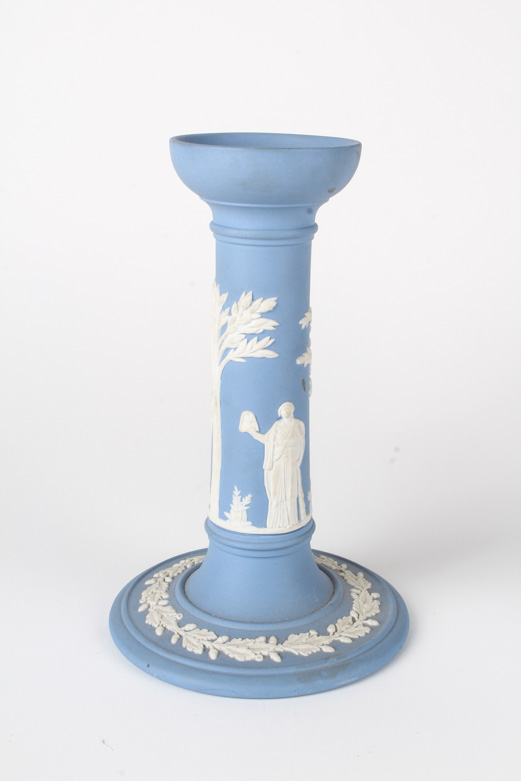 Pair of Wedgwood Blue Jasperware Candle Holders