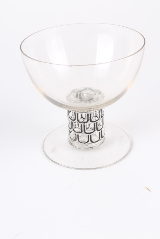 Rene Lalique Crystal Champagne Coupes