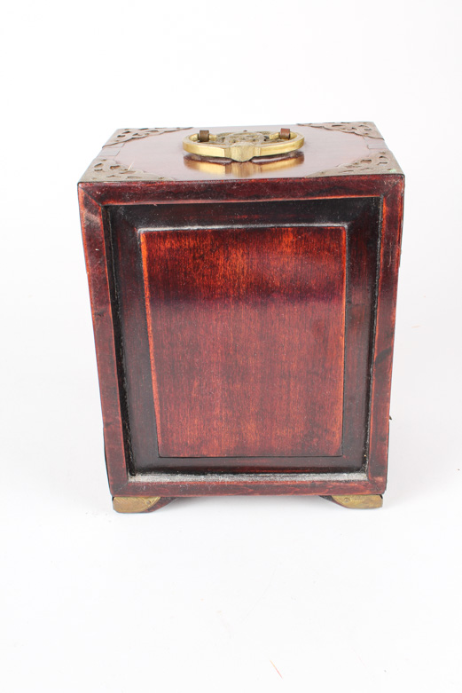 Vintage Chinese Jewelry Box with Serpentine Panels