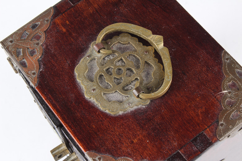 Vintage Chinese Jewelry Box with Serpentine Panels