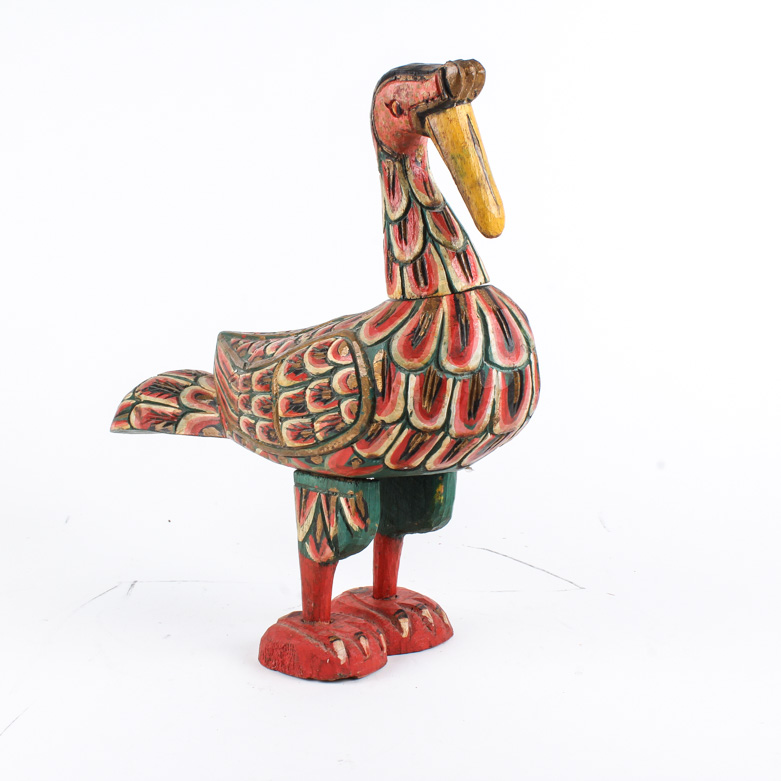 Hand Carved Wooden Bird Figurine