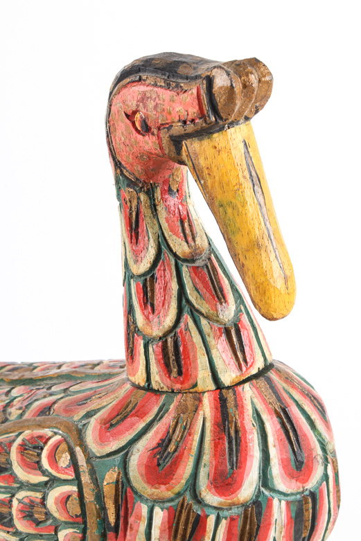 Hand Carved Wooden Bird Figurine