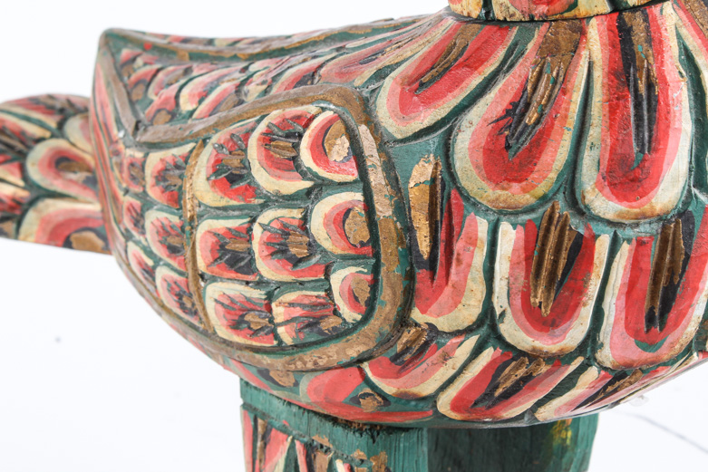 Hand Carved Wooden Bird Figurine