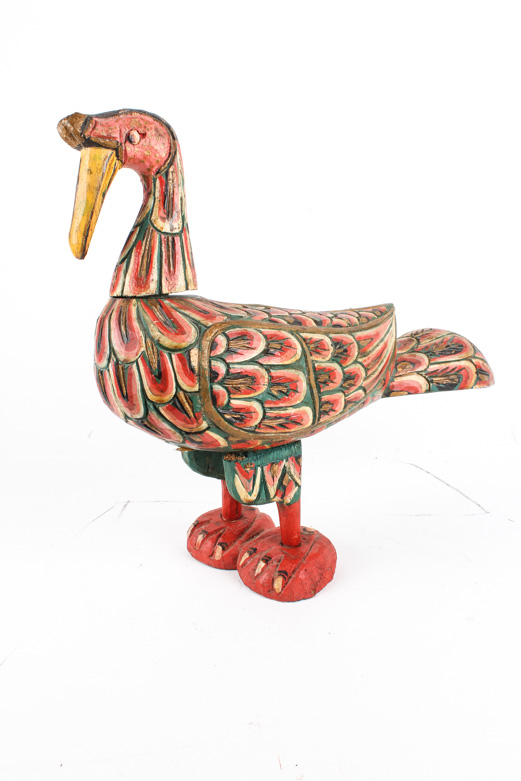 Hand Carved Wooden Bird Figurine