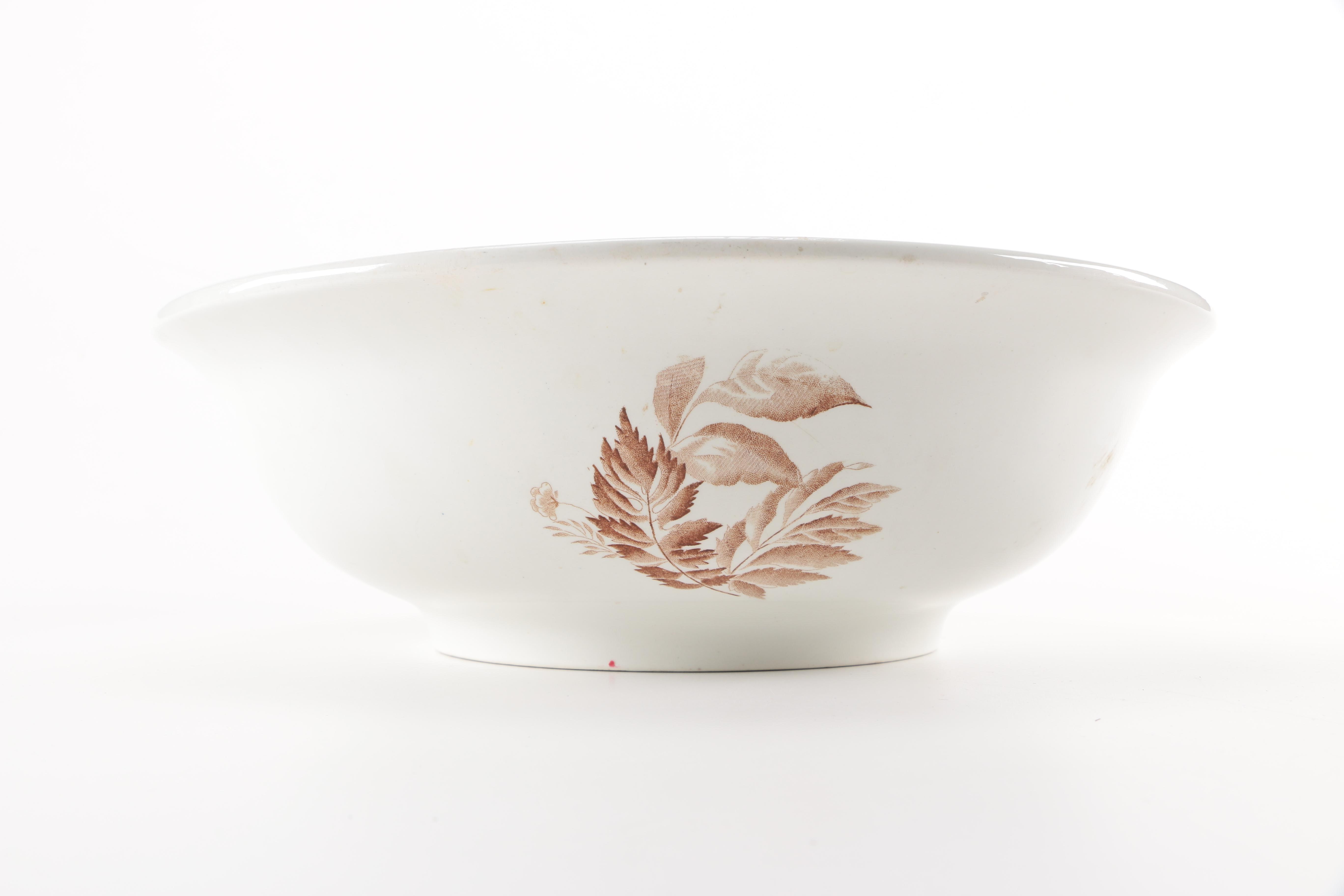 Antique Clementson Bros "Orleans" Ironstone Wash Basin and Pitcher