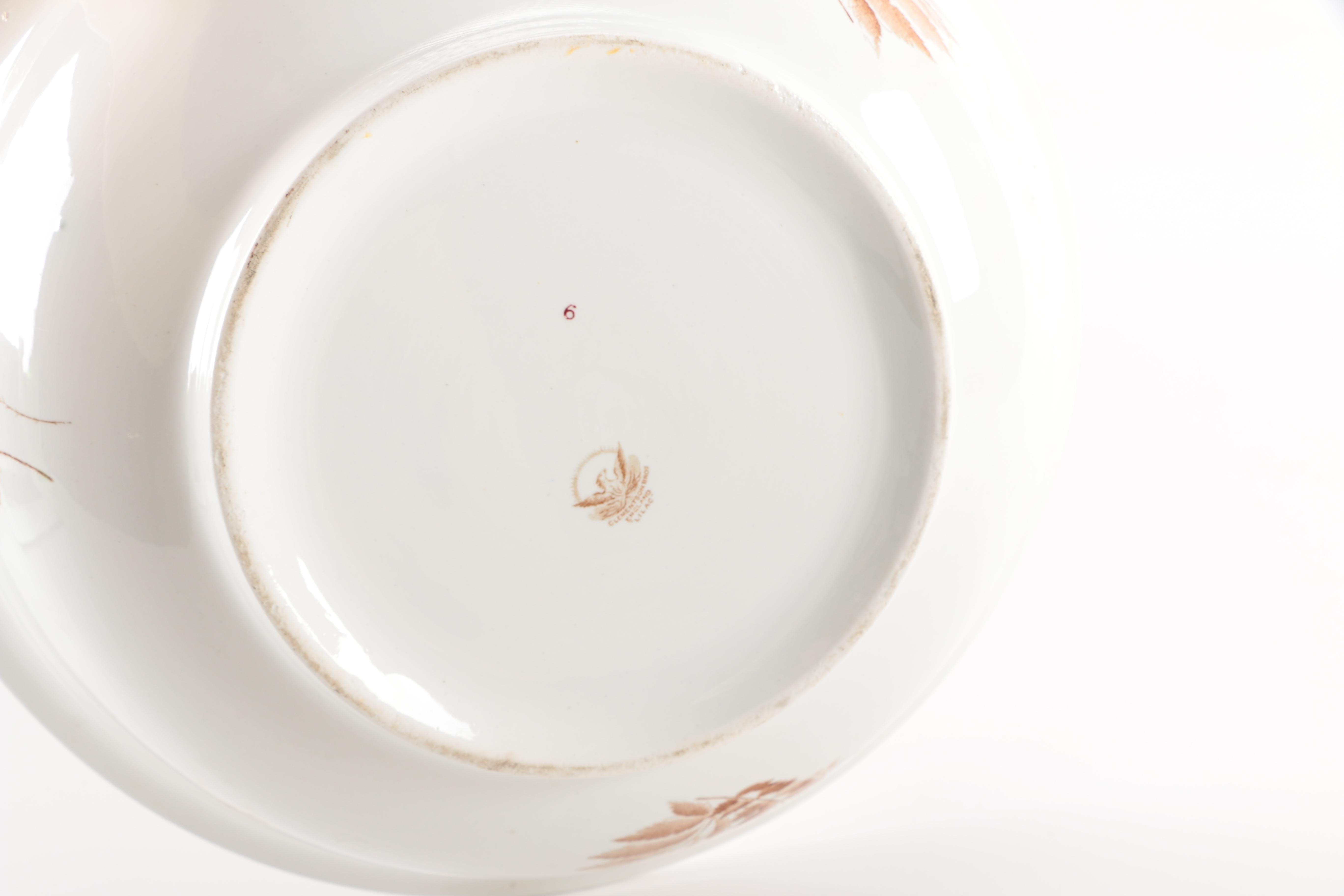 Antique Clementson Bros "Orleans" Ironstone Wash Basin and Pitcher