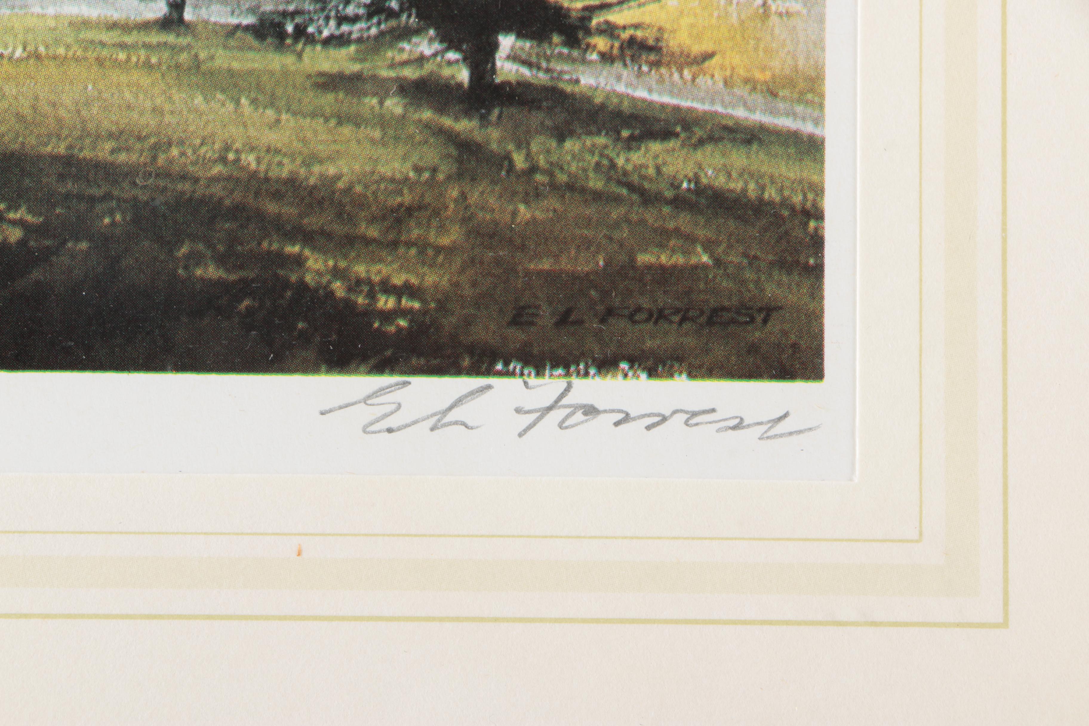 After E. L. Forrest Offset Lithograph "Langley Castle"