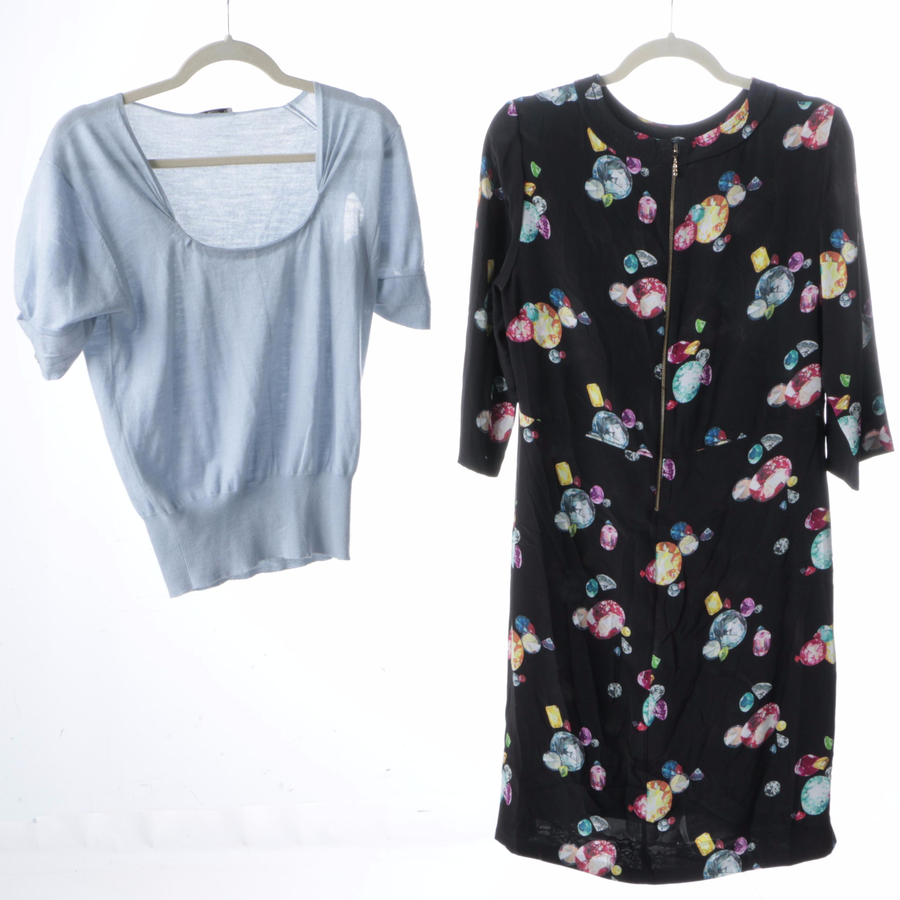 Kate Spade Silk Dress and Prada Sweater