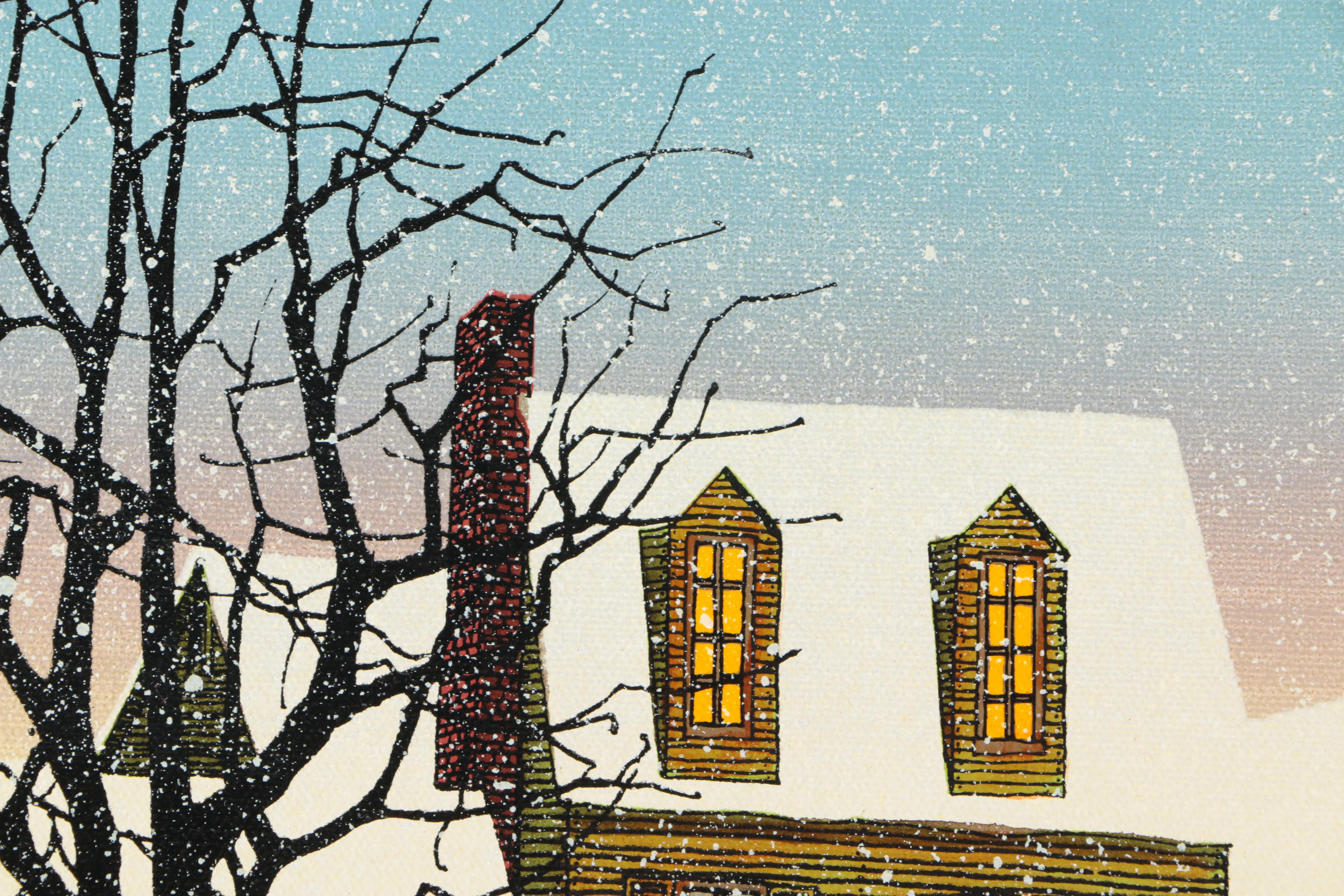 After H. Hargrove Serigraph on Canvas "General Store"