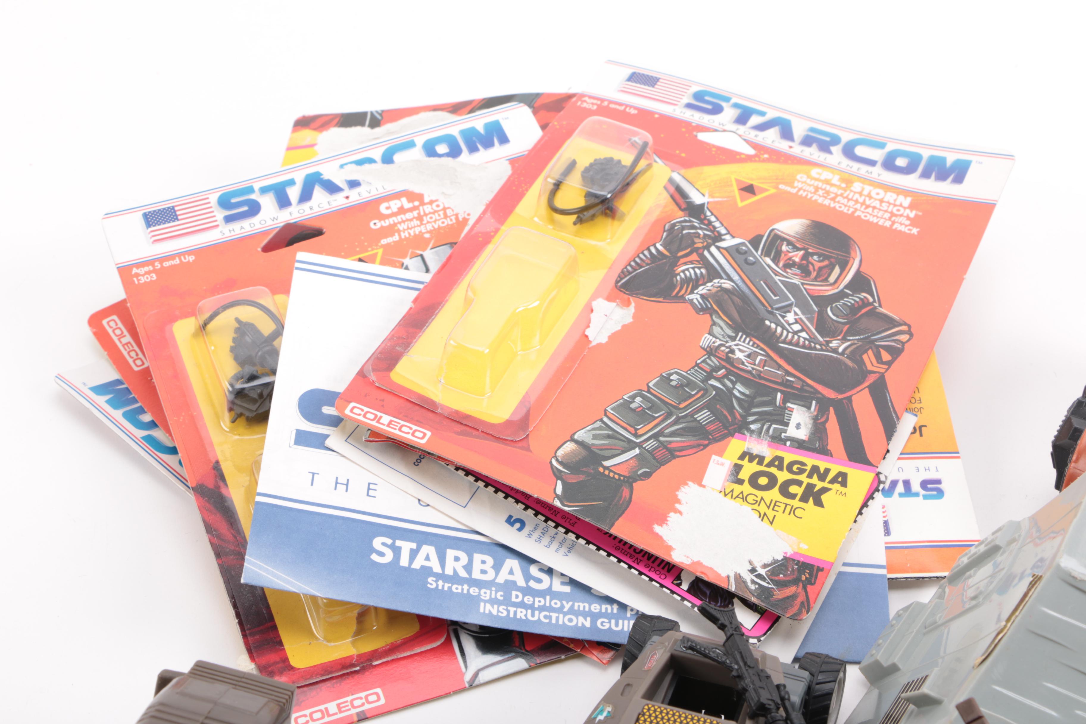 Collection of Starcom Action Figures and Accessories